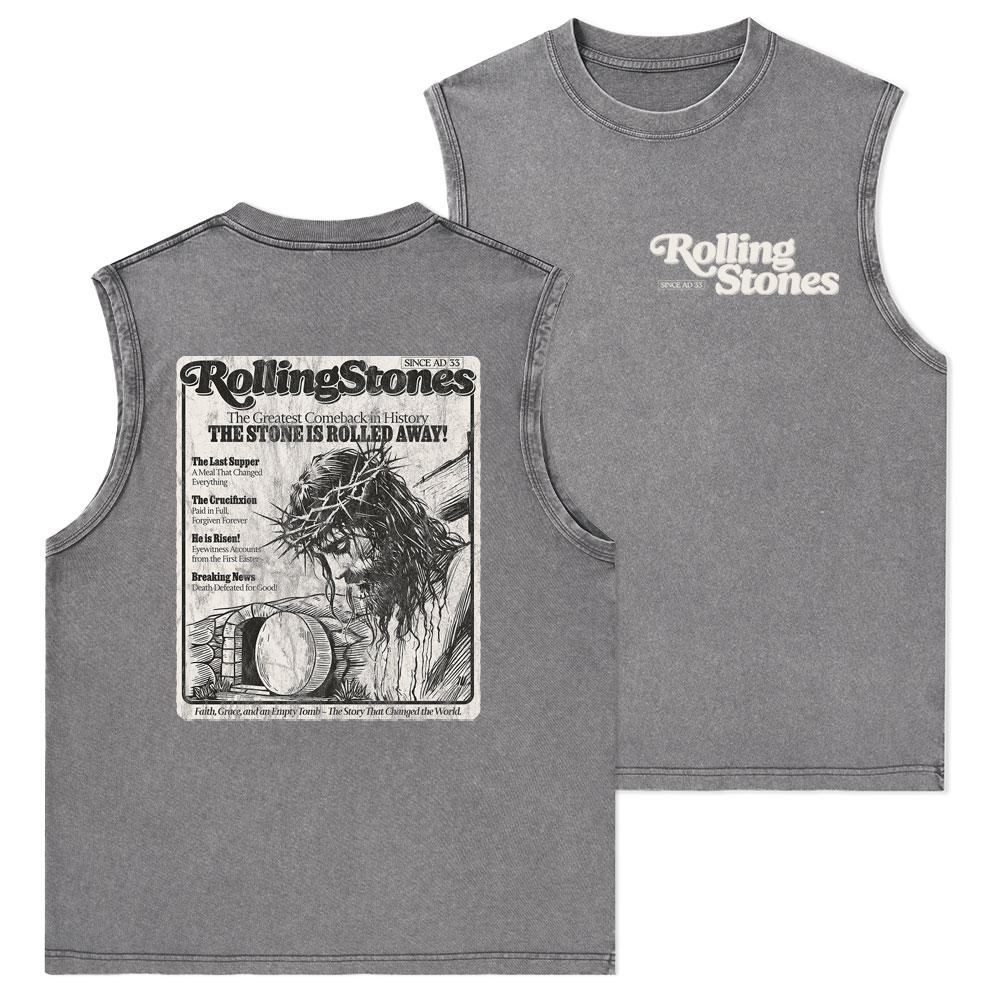 Rolling Stones Resurrection Christian Washed Tank Top