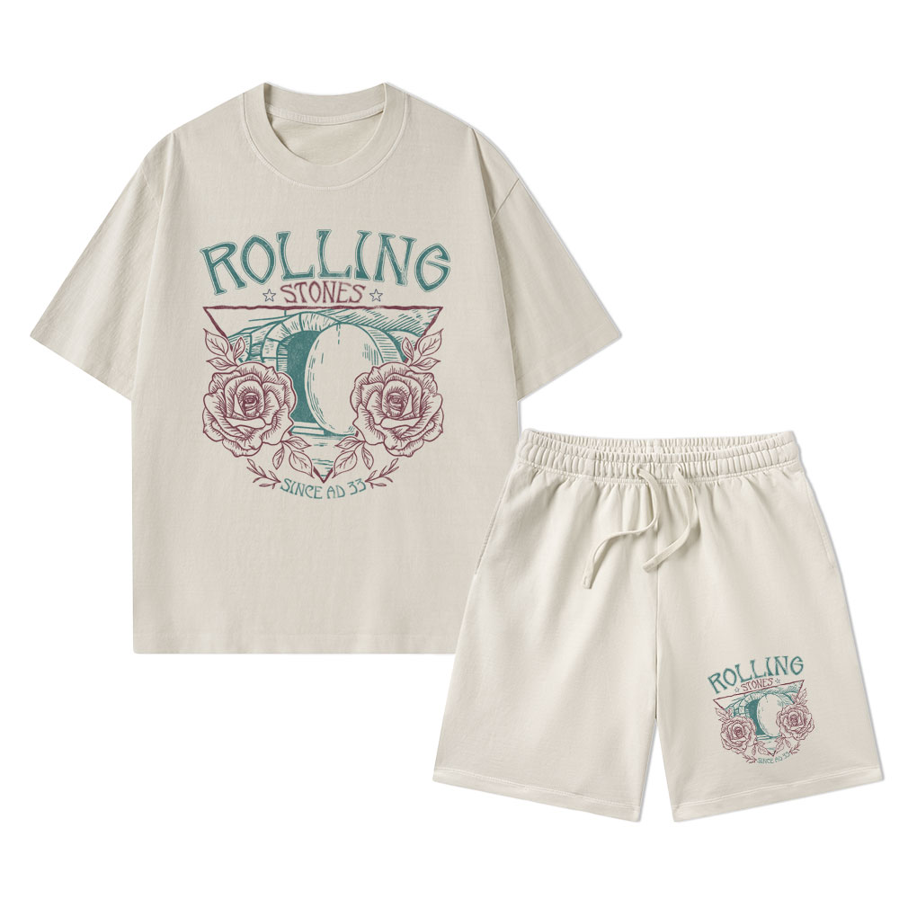 Rolling Stones Retro Christian Washed T-Shirt & Shorts
