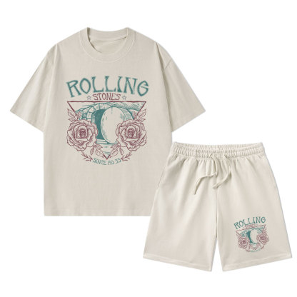 Rolling Stones Retro Christian Washed T-Shirt & Shorts