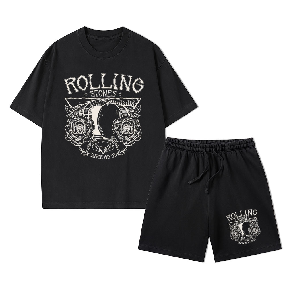 Rolling Stones Retro Christian Washed T-Shirt & Shorts