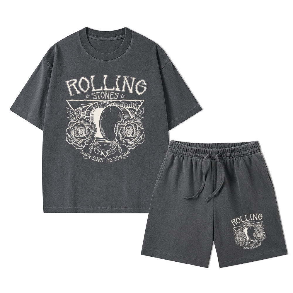 Rolling Stones Retro Christian Washed T-Shirt & Shorts