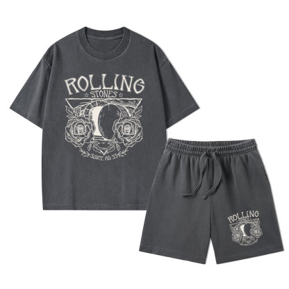 Rolling Stones Retro Christian Washed T-Shirt & Shorts