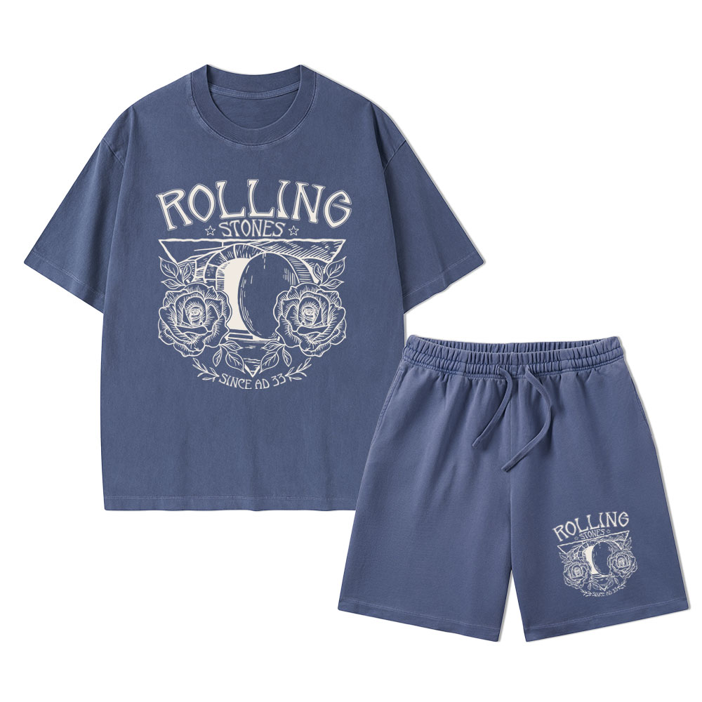 Rolling Stones Retro Christian Washed T-Shirt & Shorts