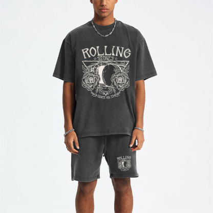 Rolling Stones Retro Christian Washed T-Shirt & Shorts