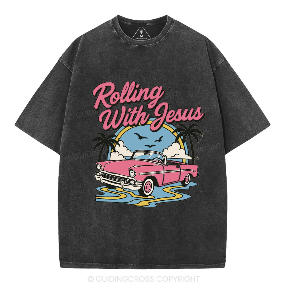 Rolling With Jesus Christian Washed T-Shirt