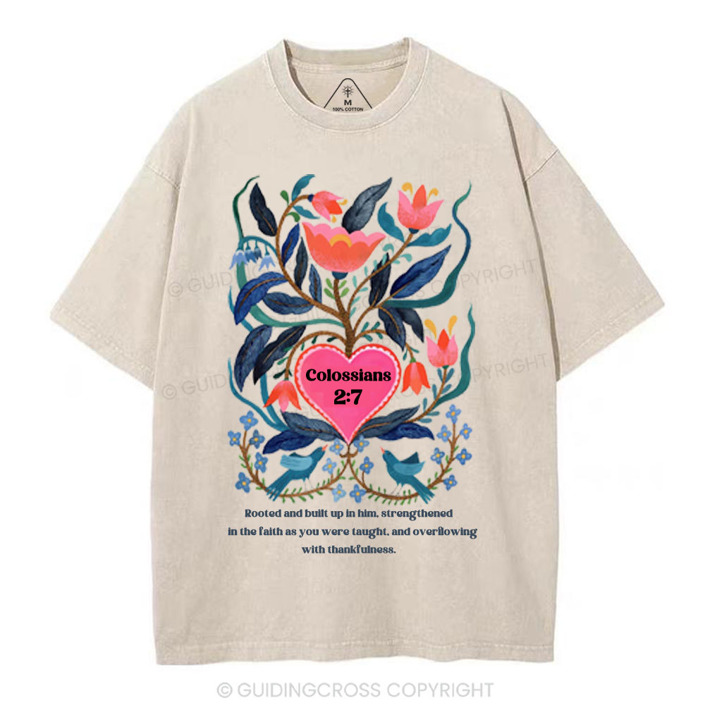 Rooted And Built Christian Washed T-Shirt