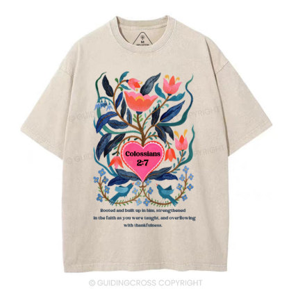 Rooted And Built Christian Washed T-Shirt