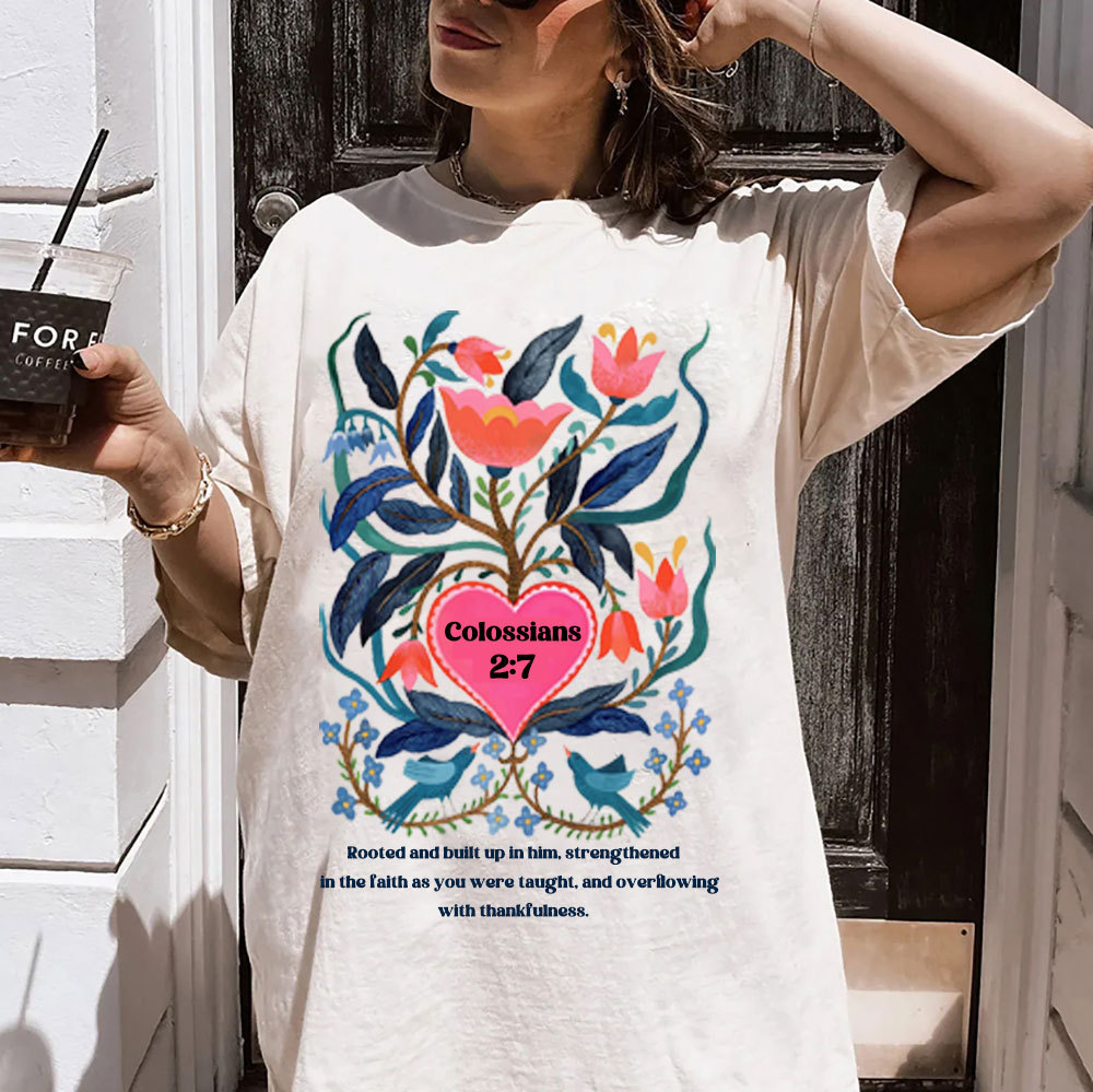 Rooted And Built Christian Washed T-Shirt