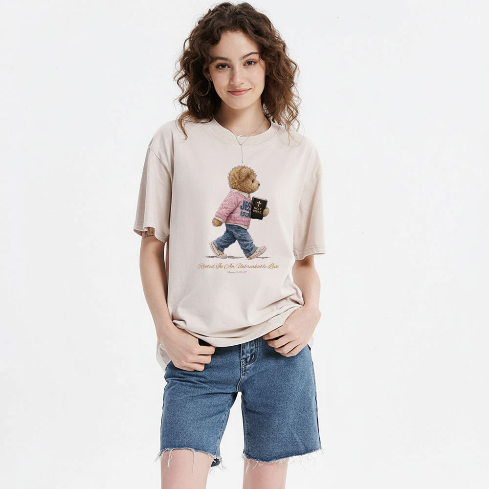 Rooted In An Unbreakable Love Christian Washed T-Shirt