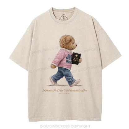 Rooted In An Unbreakable Love Christian Washed T-Shirt