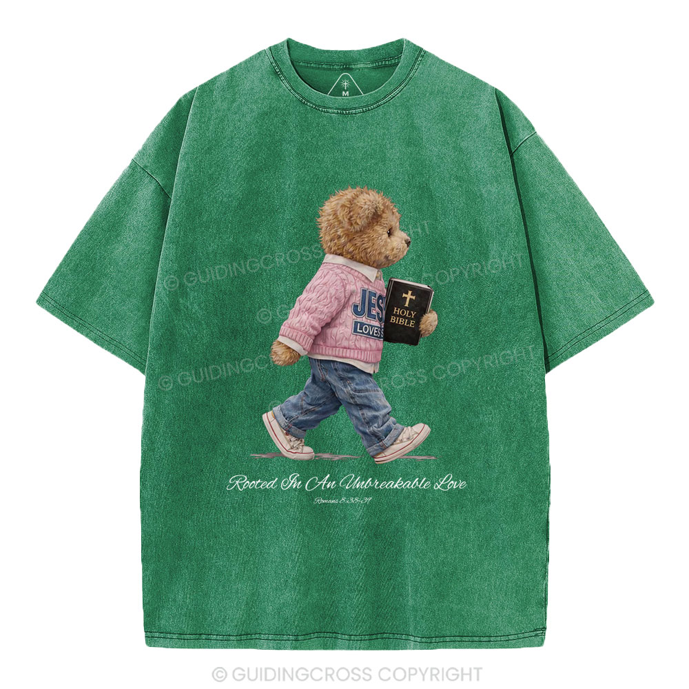 Rooted In An Unbreakable Love Christian Washed T-Shirt
