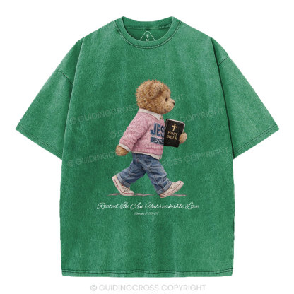 Rooted In An Unbreakable Love Christian Washed T-Shirt