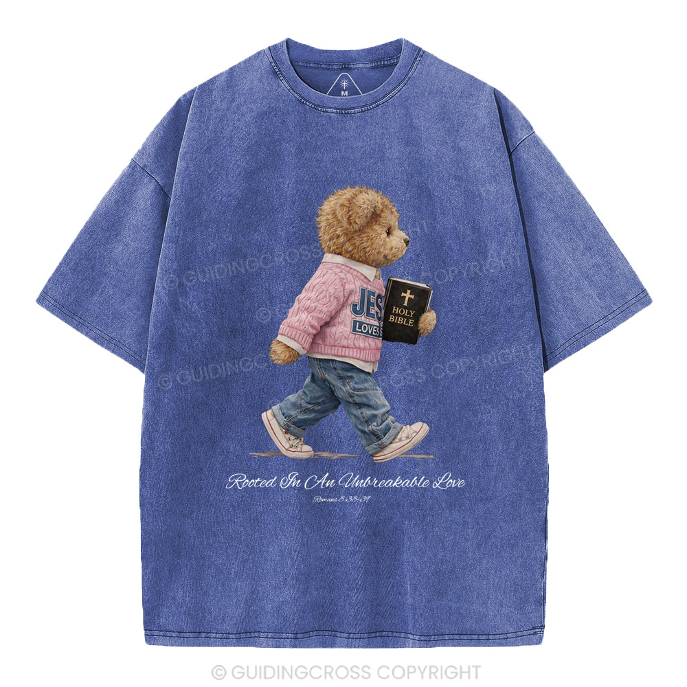 Rooted In An Unbreakable Love Christian Washed T-Shirt