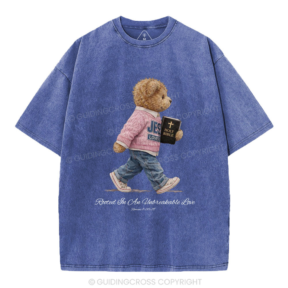 Rooted In An Unbreakable Love Christian Washed T-Shirt