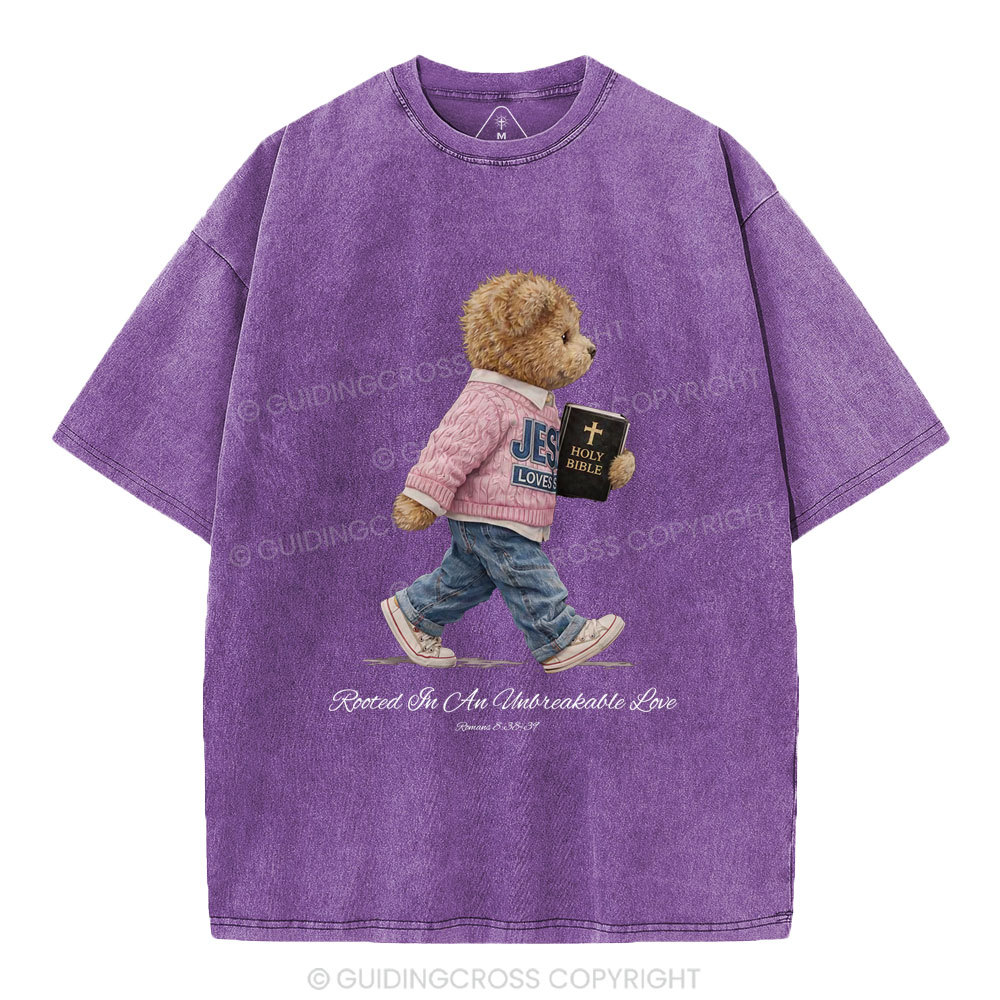 Rooted In An Unbreakable Love Christian Washed T-Shirt