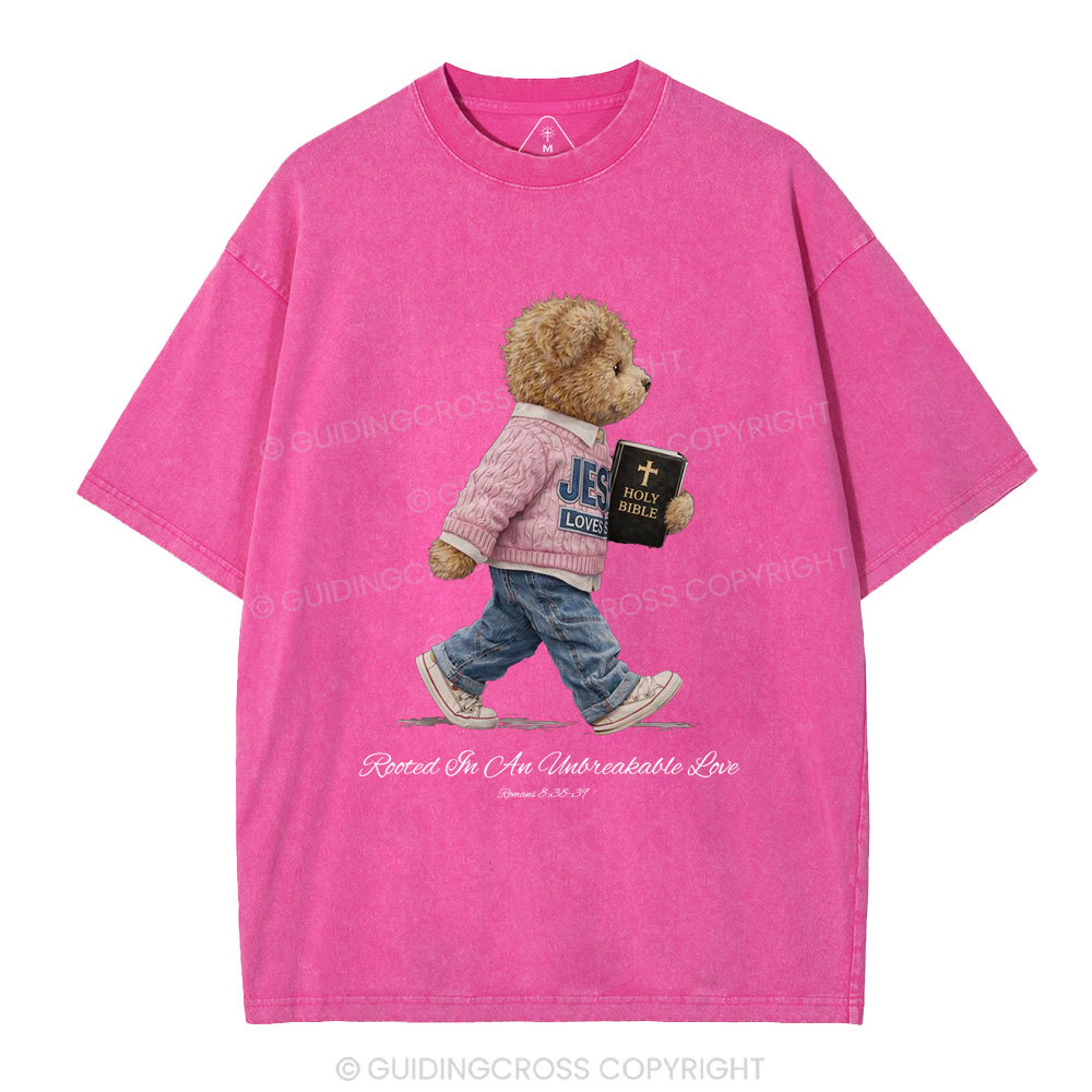 Rooted In An Unbreakable Love Christian Washed T-Shirt