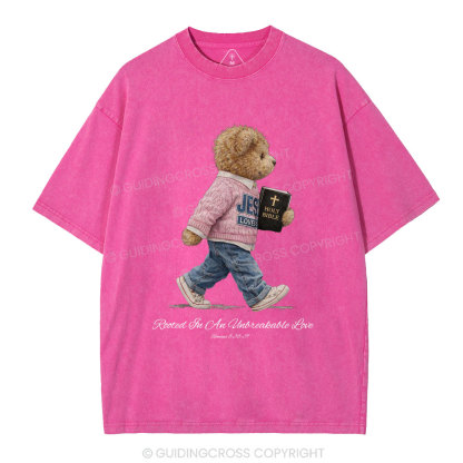 Rooted In An Unbreakable Love Christian Washed T-Shirt