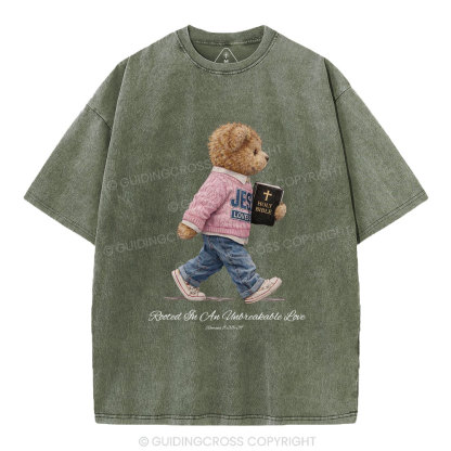 Rooted In An Unbreakable Love Christian Washed T-Shirt