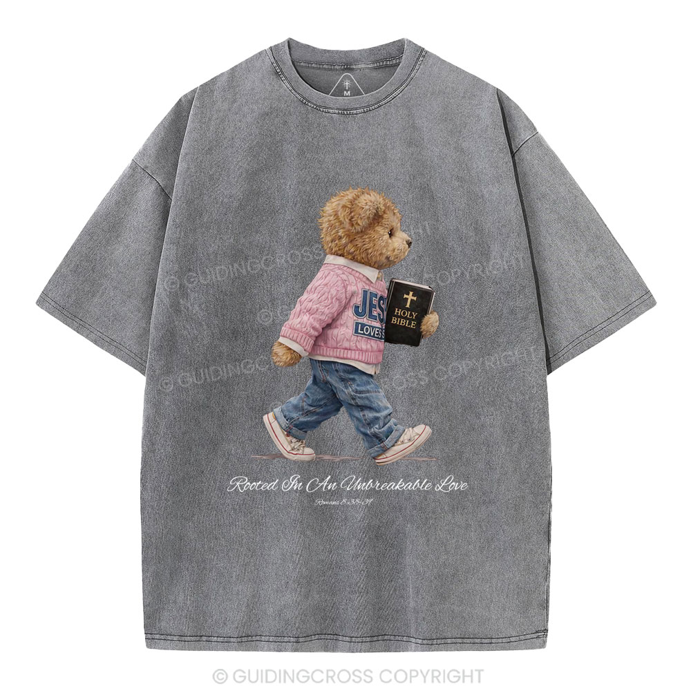 Rooted In An Unbreakable Love Christian Washed T-Shirt