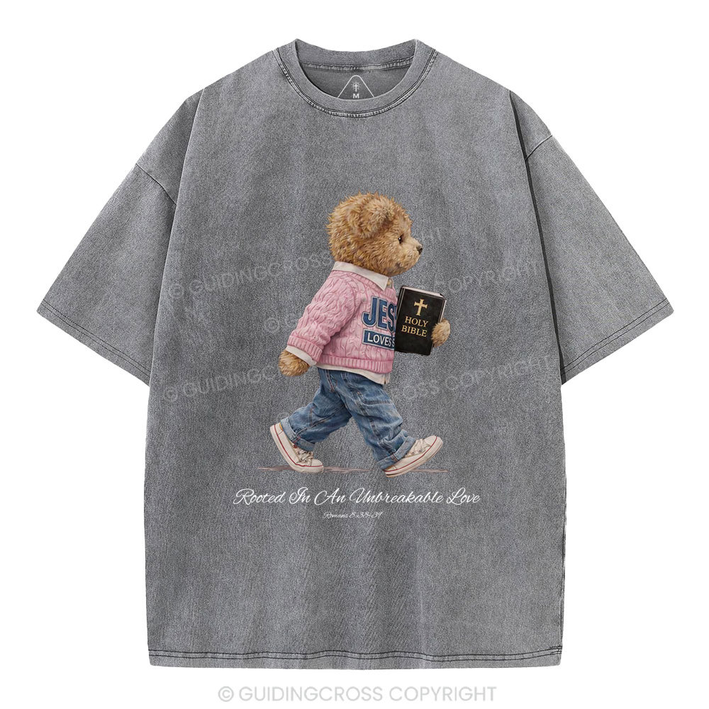 Rooted In An Unbreakable Love Christian Washed T-Shirt