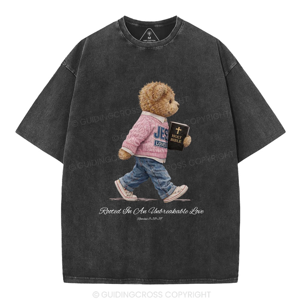 Rooted In An Unbreakable Love Christian Washed T-Shirt