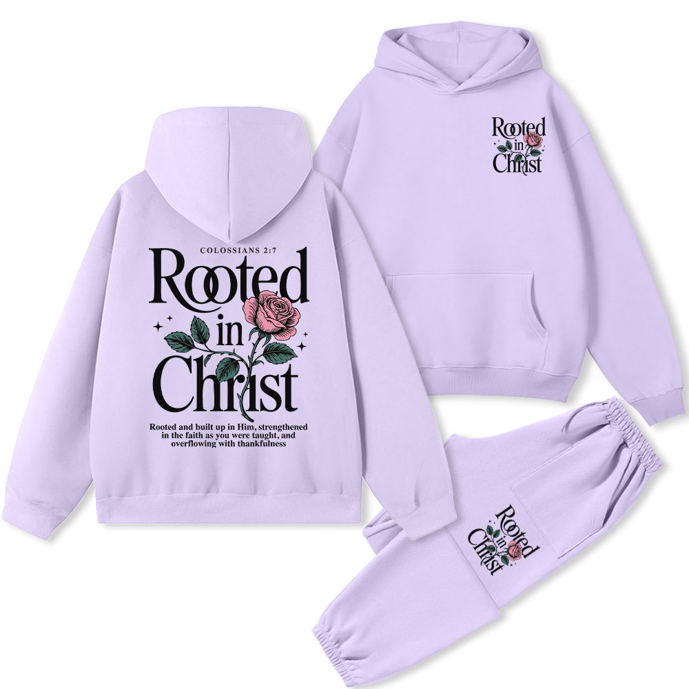 Rooted In Christ Christian Fleece Hoodie Set