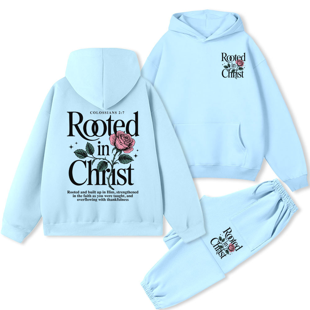 Rooted In Christ Christian Fleece Hoodie Set