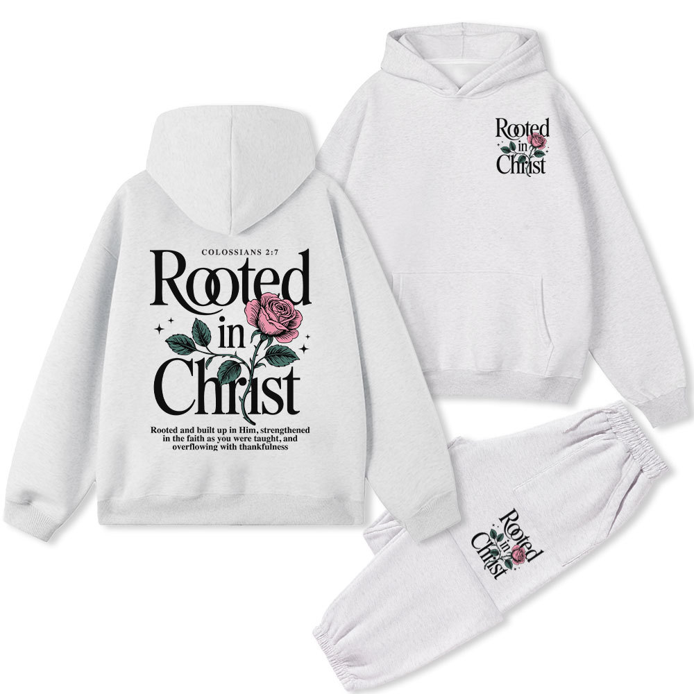 Rooted In Christ Christian Fleece Hoodie Set