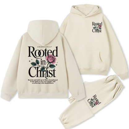 Rooted In Christ Christian Fleece Hoodie Set