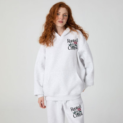 Rooted In Christ Christian Fleece Hoodie Set