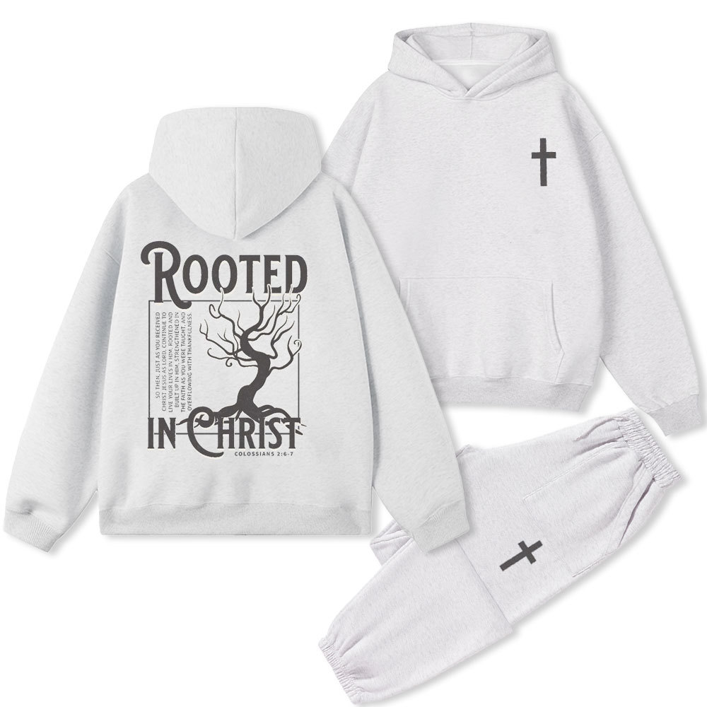 Rooted In Christ Christian Premium Fleece Hoodie Set