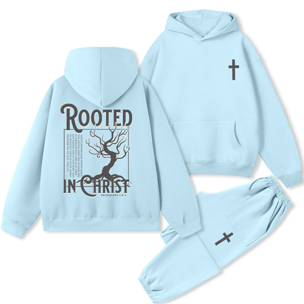 Rooted In Christ Christian Premium Fleece Hoodie Set