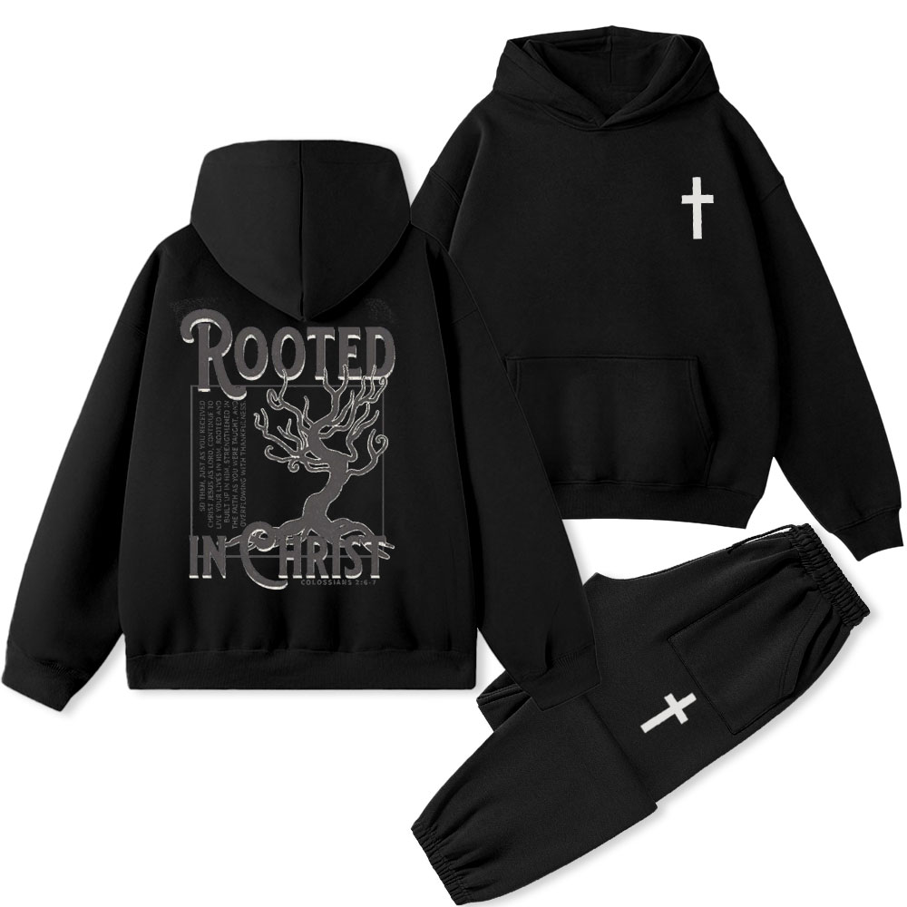 Rooted In Christ Christian Premium Fleece Hoodie Set