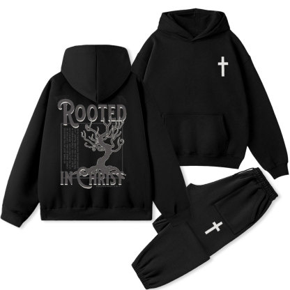 Rooted In Christ Christian Premium Fleece Hoodie Set