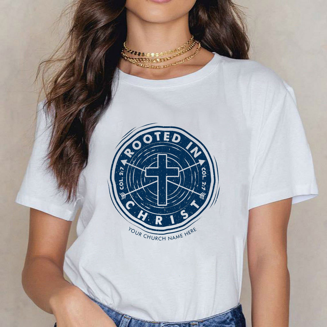 Personalized Rooted In Christ Christian T-Shirt