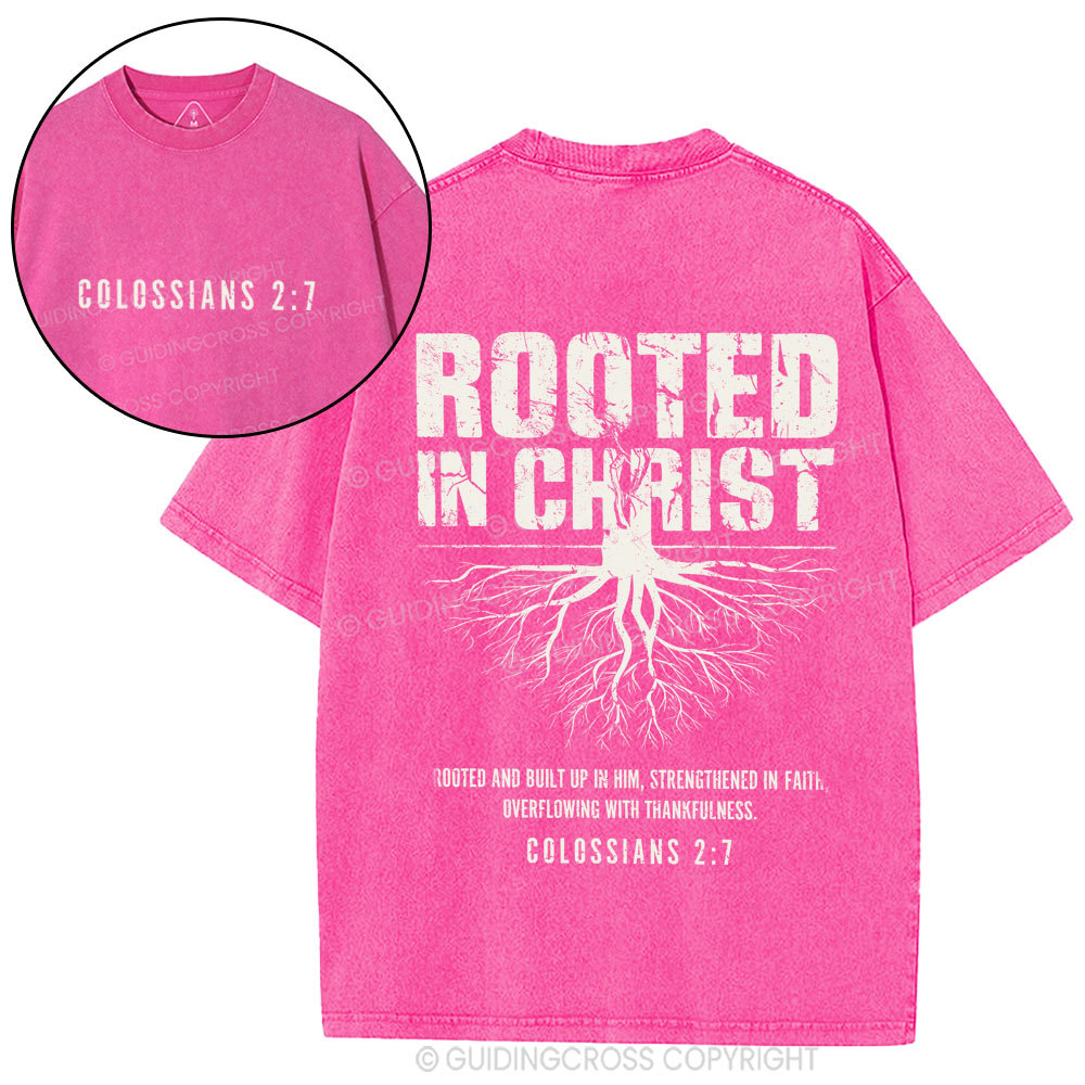 Rooted In Christ Christian Washed T-Shirt
