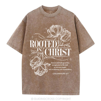 Rooted In Christ Christian Washed T-Shirt