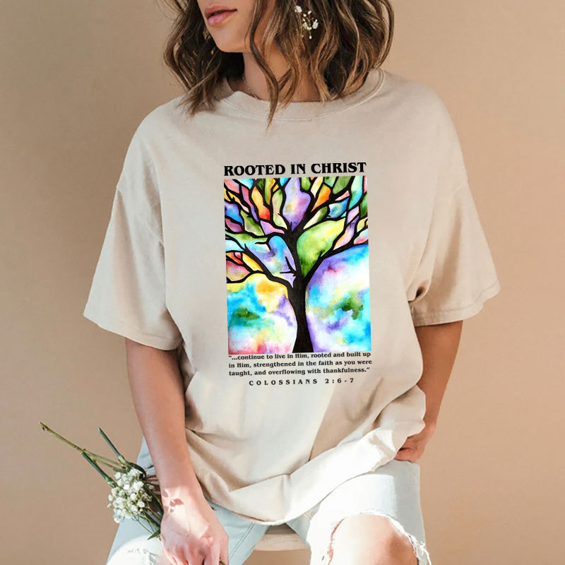 Rooted In Christ Christian Washed T-shirt