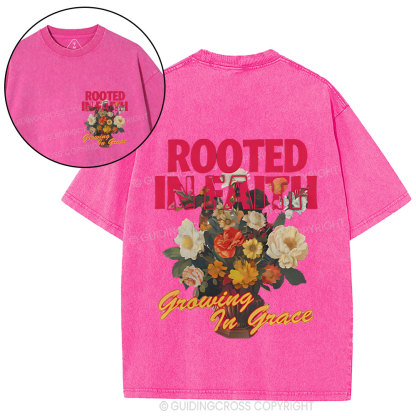 Rooted In Faith Christian Washed T-Shirt