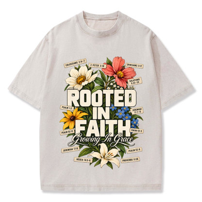 Rooted In Faith Christian Washed T-Shirt
