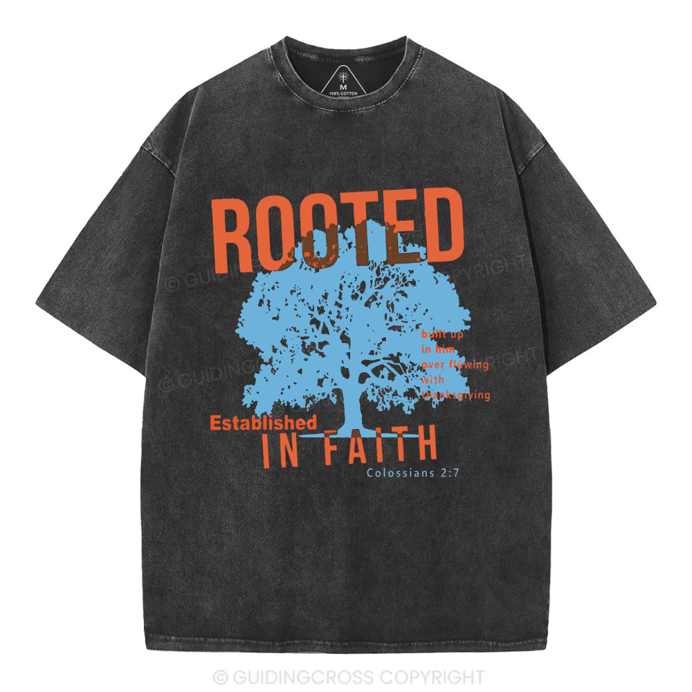 Rooted In Faith Christian Washed T-Shirt