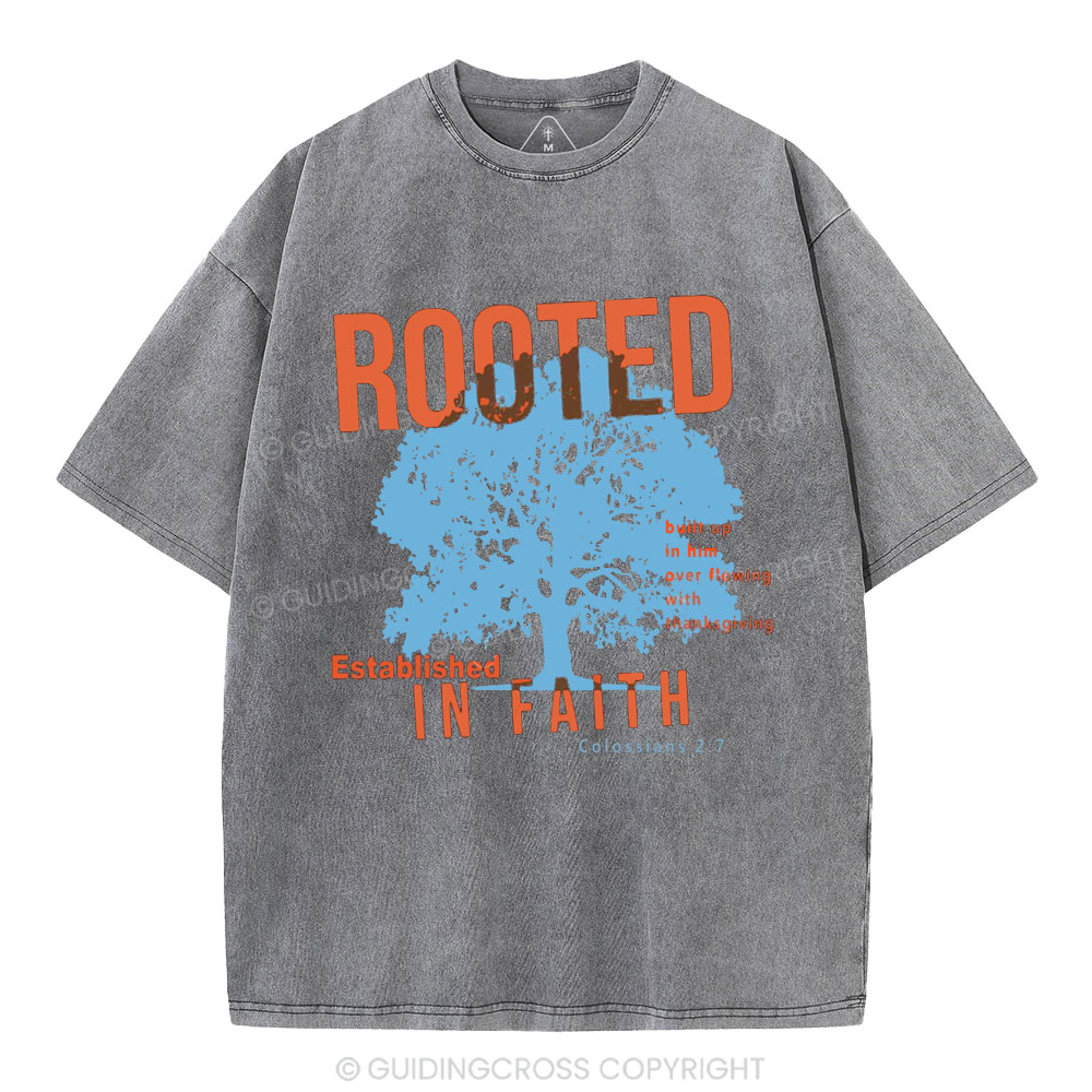 Rooted In Faith Christian Washed T-Shirt