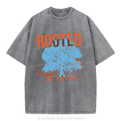 Rooted In Faith Christian Washed T-Shirt