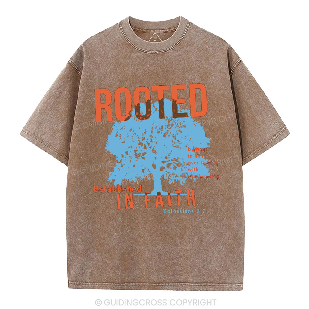 Rooted In Faith Christian Washed T-Shirt