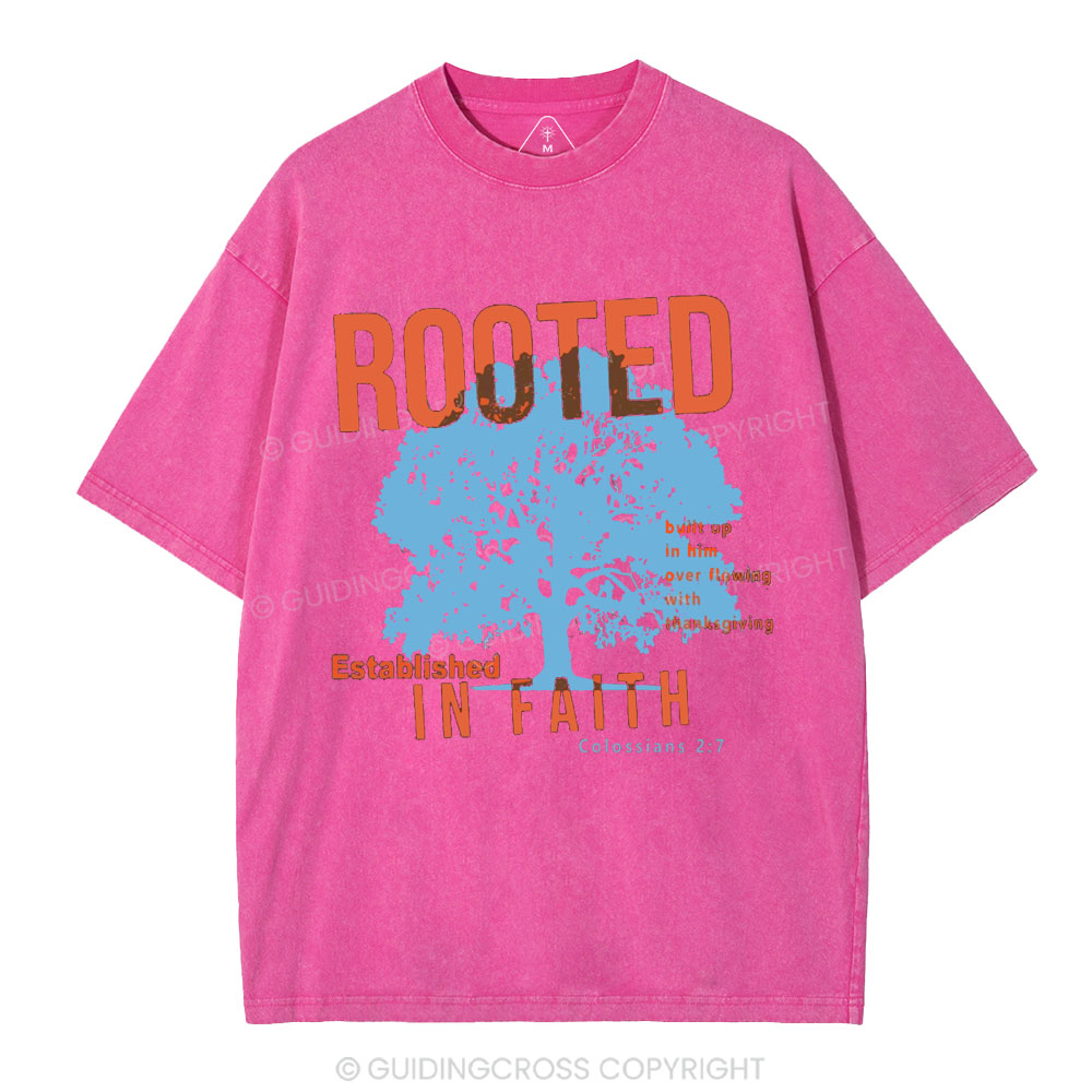 Rooted In Faith Christian Washed T-Shirt