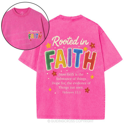 Rooted In Faith Christian Washed T-Shirt