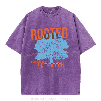 Rooted In Faith Christian Washed T-Shirt