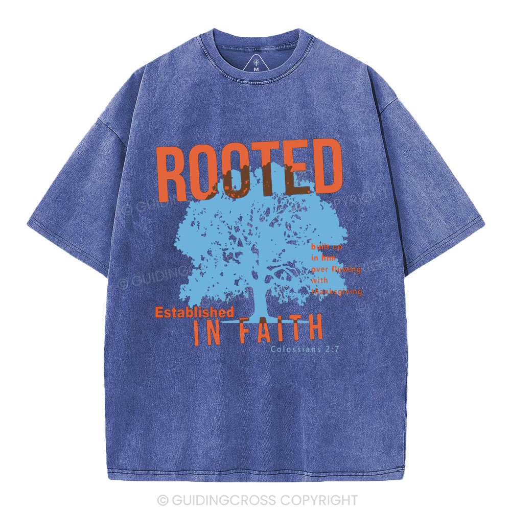 Rooted In Faith Christian Washed T-Shirt