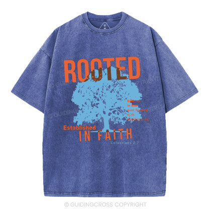 Rooted In Faith Christian Washed T-Shirt