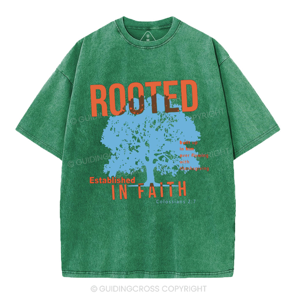 Rooted In Faith Christian Washed T-Shirt